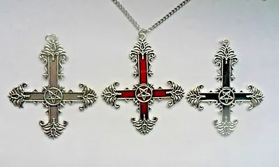 Large Inverted Cross Pentagram  Pendant   Necklace  3 To Choose Gothic St Peter • £3.79