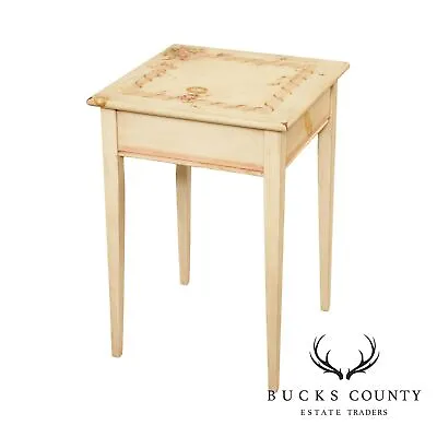 Mastercraft Floral Hand Painted Square Pine Side Table • $295