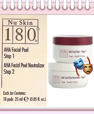 Nu Skin NuSkin 180 AHA Facial Peel & Neutralizer Anti-Aging 2-Steps Kit 18 Pads • $50.99