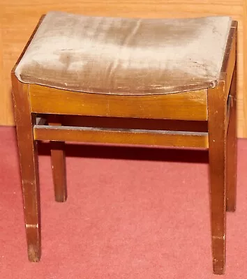 VINTAGE Wooden Sturdy Stool With Velvety Top - G-Plan Type - No Label • £15