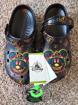 Disney Mickey Mouse Glow-in-the-Dark Halloween Clogs By Crocs Size M9 /W11 New • $65