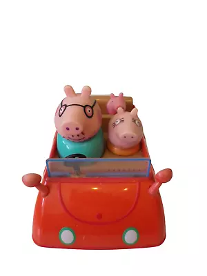 £4.95 • Buy Peppa Pig 2003 Push Along Toy Red Family Car With Daddy Mummy Peppa & George Pig