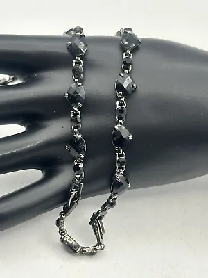 Monet Black Crystal Choker Rivière Victorian Style Necklace 16” With 2” Expander • $51.43