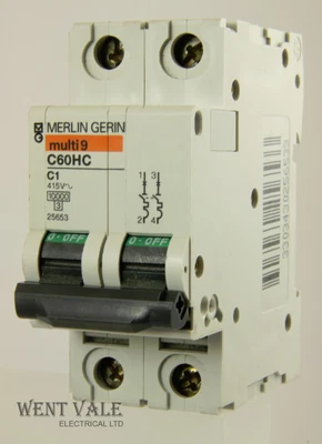 £22.58 • Buy Merlin Gerin Multi 9 - C60HC201 - 1a Type C Double Pole MCB Unused