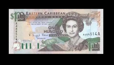 Reproduction Rare East Caribbean Bank Antigua Banknote 100 Dollars 1993 UNC • £10.49