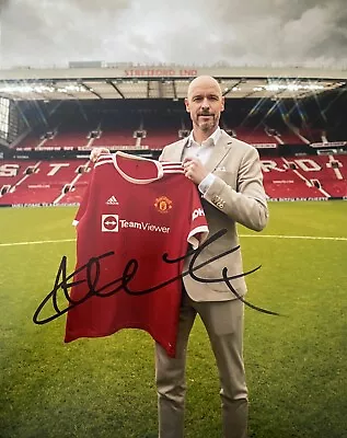 Manchester United Erik Ten Hag HAND SIGNED 8x10 Photo - Man Utd - AUTOGRAPHED • £34.99