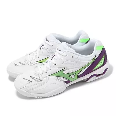 Mizuno Wave Fang Pro White Green Purple Men Badminton Sports Shoes 71GA2100-00 • $139.99