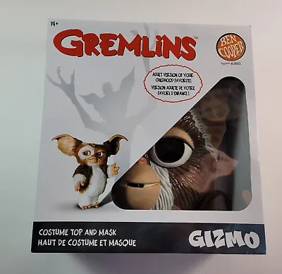 $31.99 • Buy Ben Cooper Gremlins GIZMO Halloween Costume Top & Mask Adult One Size Rubies New