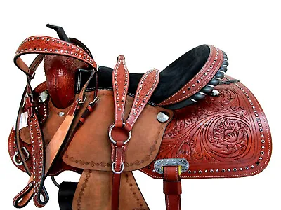 Pro Western Used Trail Pleasure Barrel Racing Horse Leather Tack Set 15 16 17 18 • $355.50