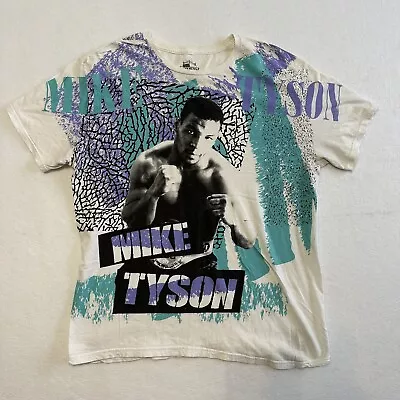 Roots Of Fight Boxing Mike Tyson Vintage Retro Color T-Shirt White Size Large • $69.29