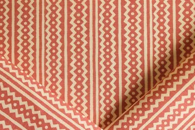 Quadrille Alan Campbell Ric Rac In New Shrimp Linen Cotton Fabric By The Yard • $96