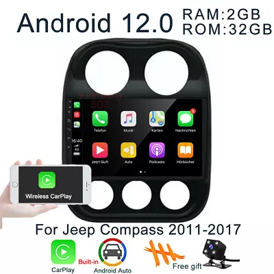 $160.99 • Buy Android 12.0 Car GPS Navi Radio Stereo Player For Jeep Compass Patriot 2011-2017