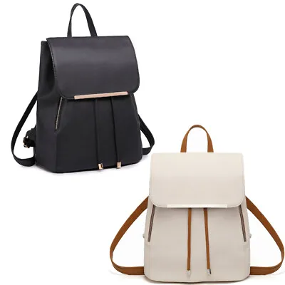 Ladies Fashion A4 Shoulder School Travel Bag Backpack Girl Faux Leather Rucksack • £11.99