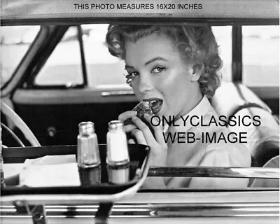 1952 SEXY BLONDE MARILYN MONROE DRIVE-IN CADILLAC AUTO CANDID 16x20 PHOTO PINUP • $23.79