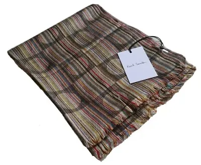 Paul Smith Scarf Silk Wool Signature Stripe Circle Square Liberty Bnwt Rrp £175 • £69.95