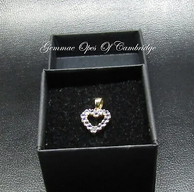 9ct Gold Pendant Iolite Heart 1.03g 9k • $106.02