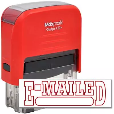E-MAILED Self Inking Rubber Stamp With Red Ink • $22.88