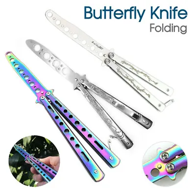 NEW Rainbow Dragon Butterfly Knife Metal Folding Practice Training Tool CSGO AU • $9.69