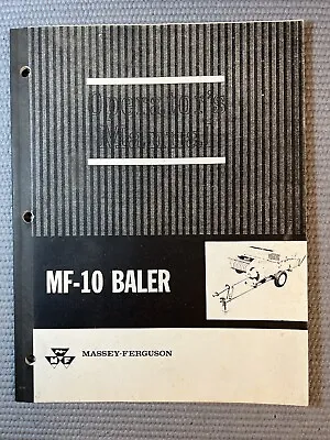 Massey Ferguson MF-10 Baler Operator's Manual - 1979 • $14.40