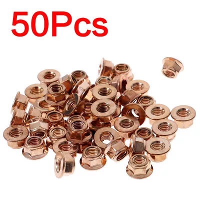 £6.99 • Buy 50X M8 Copper Flashed Exhaust Manifold Flanged Whizz Nuts VW- Audi Mercedes Fiat