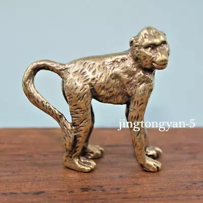 Brass Monkey Figurine Statue House Office Table Decoration Animal Figurines Toys • $9.99