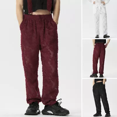 INCERUN Mens Elastic Waist Straight Leg Long Pants Cocktail Party Club Trousers • $23.74