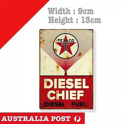 TEXACO DIESEL CHIEF  Diesel Fuel Old Style Vintage Damaged Rusted Sticker • $6.99