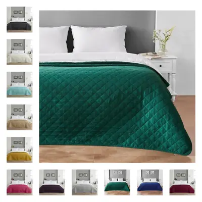 Bedspread Pinsonic Quilted Bed Throw 150x200 Double Size Lightweight Sofa Throw • £11.75