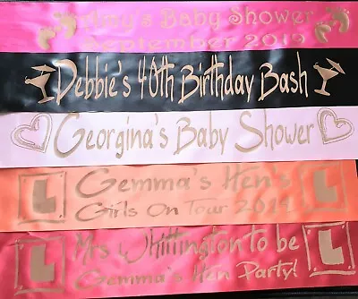 £3.95 • Buy ROSE GOLD PRINT NEW! - Hen Sashes - Personalised - Birthday 21st 40th 50th 18th