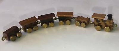 Dollhouse Miniature Wooden Toy Train With Brass Wheels Nursery Child’s • $14.99