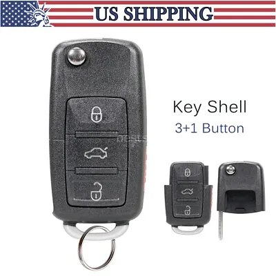 4 Button Key Fob Case Shell Replacement For VW Golf MK4 Beetle Jetta Passat GTI • $8.89