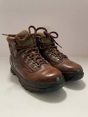 Vintage Timberland Womens 8M Euro Hiker Brown 90s Leather Hiking Boots 95310 New • $49.99