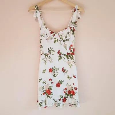 Reformation Christine Ruffled Red Roses Floral Mini Dress Size 0 BNWT RRP $390  • $125