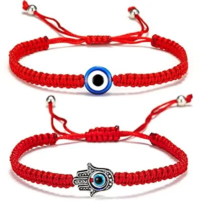 2 Pulseras De La Suerte De Mal De Ojo Regalo Para Mujeres Y Hombres. • $14.15