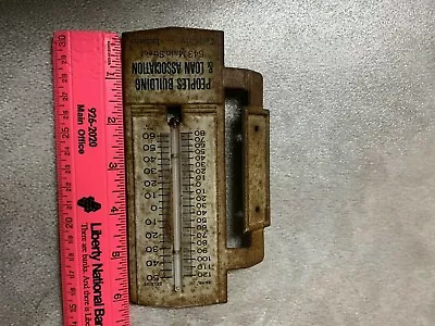 Peoples Building & Loan Association Metal Ad Thermometer 543 Main Tell City IN • $9.99