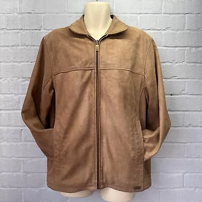 Camel Active Light Brown Leather Jacket Size 50 • £29.99