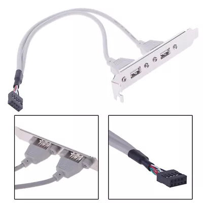 1Pc 2 Port USB2.0 Rear Panel Expansion Bracket To Motherboard USB Header A~NA Sn • $3.24