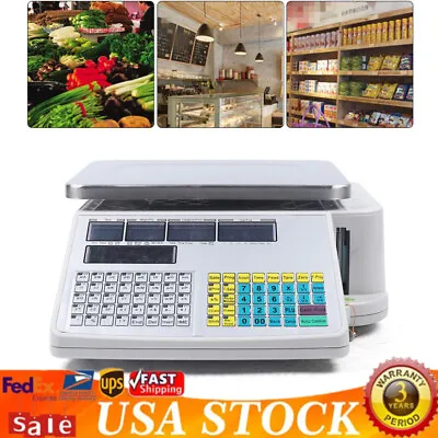 66LBS Digital Label Printing Computing Scale Price Market Printer Food Scale USA • $299.25