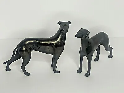 £44.24 • Buy Pair Greyhound Whippet Dog Statue Sculpture Dark Metal 7 X 8.5 & 7 X 7.5 Approxi
