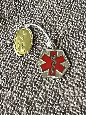 Vintage Medical Alert Blood Allergy  Charm Sterling Silver  Sidney Mobell • $19.99