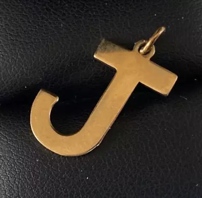 LARGE Ish 9CT Gold Pendant - Vintage 9ct Yellow Gold Capital Letter 'J'  (1.5g) • £95