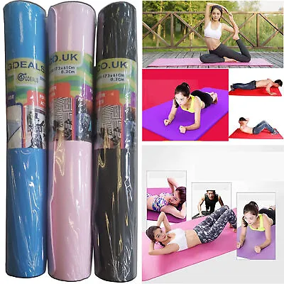 Yoga Eva Mat Gym Exercise 3mm Thick Fitness Pilates Mats Non Slip Foam 170*6*3 • £6.99