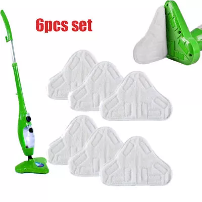 6X Microfibre Floor Mop Pads Washable Replacement For H2O H20 X5 Steam Mop • £4.93