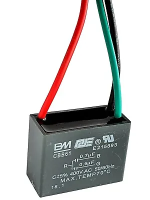 CBB61 Motor Fan Start Capacitor 3 Wire BM0.7uF+0.9uF 400Vmax-UK Sellr Ref:b979 • £4.89