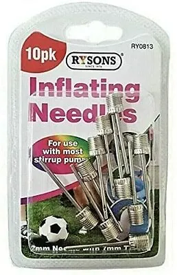 10PK INFLATING NEEDLES FOR SPORTS BALLS FOOTBALL RUGBY INFLATABLES Toys Mattress • £2.72