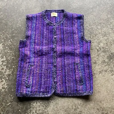 Vintage 80s 90s Amano Hand Made In Chile Purple Vest Mens Size M/L • $99.95