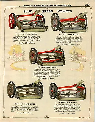 1932 PAPER AD 14 PG Blue Grass Push Lawn Mower Coldwell Electric Horse Drawn • $24.99