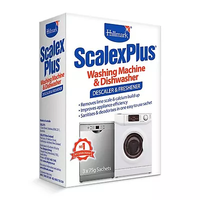 Hillmark Scalex Plus Washing Machine Dishwasher Descaler 3x75gr ScalexPlus H70 • $21.50