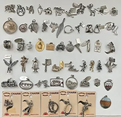 Vintage Western Cowboys Sterling Silver Charm Choice • $25.95