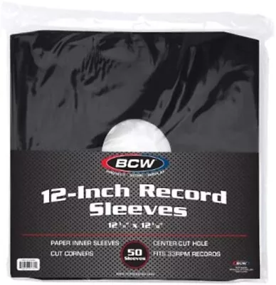 1 Case Of 500 BCW 12 Inch Record Paper Inner Sleeve  Cut Corners With Hole Black • $114.88